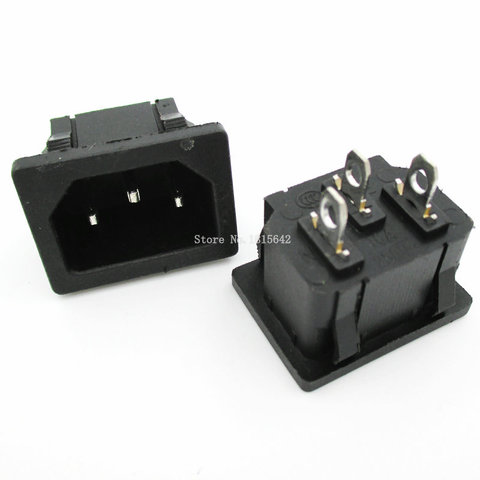 2PCS/LOT 10A 250V AC Power Socket 3 Pin Male Connector Plug AC-05 ► Photo 1/1