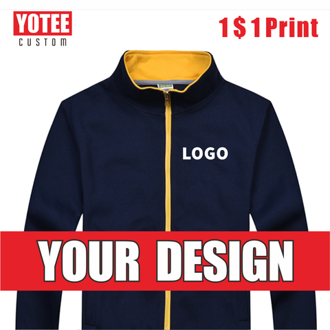 YOTEE autumn and winter casual high-quality stand-up collar zipper jacket group custom LOGO custom men and women jacket ► Photo 1/6