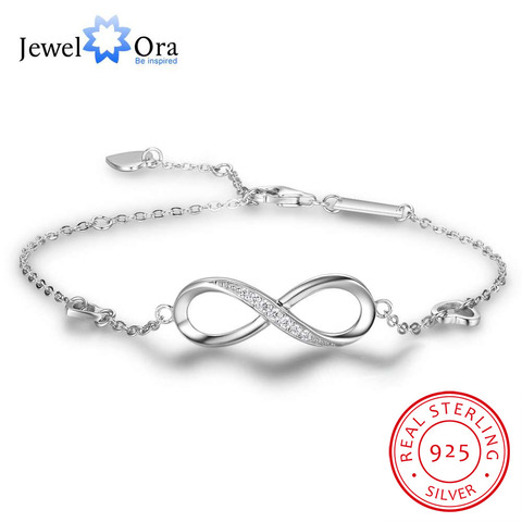 925 Sterling Silver Infinity Bracelets for Women Adjustable Friendship Bracelets & Bangles Wedding Gift Ideas(JewelOra BA102057) ► Photo 1/5