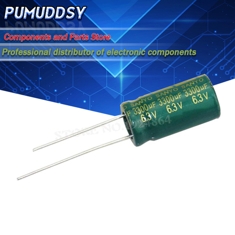 10PCS Aluminum electrolytic capacitor 3300uF 6.3V 10*20 10x20mm Electrolytic capacitor ► Photo 1/2