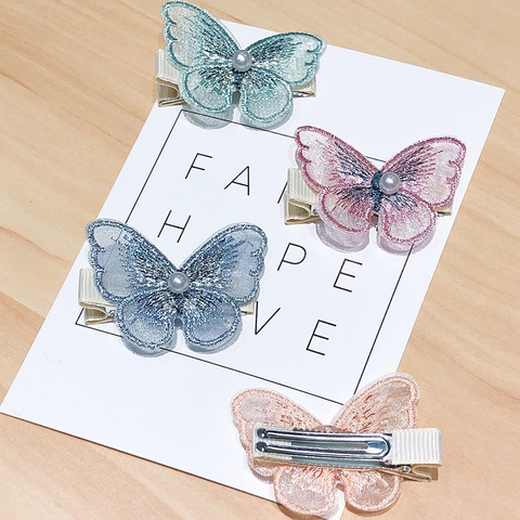 2PCS/Set New Women Girls Cute Lace Butterfly Hairpins Sweet Fairy Hair Ornament Clip Barrettes Headband Fashion Hair Accessories ► Photo 1/6