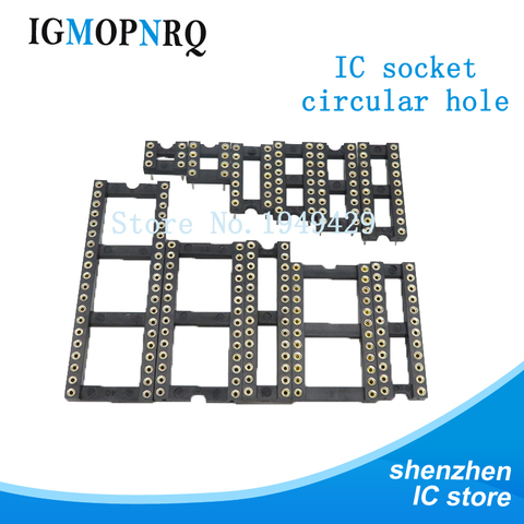 10PCS Round Hole IC socket Connector DIP 6 8 14 16 18 20 24 28 pin Sockets DIP6 DIP8 DIP14 DIP16 DIP18 DIP20 DIP28  pins ► Photo 1/4