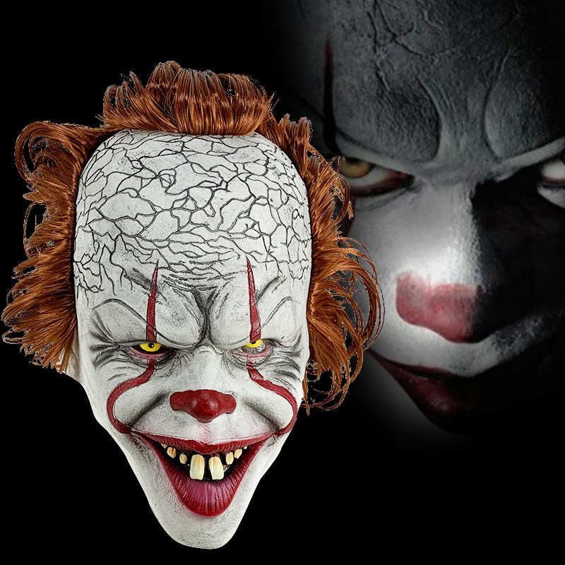 Adult Stephen King's IT Clown Pennywise Mask Full Head Halloween Cosplay Scary 