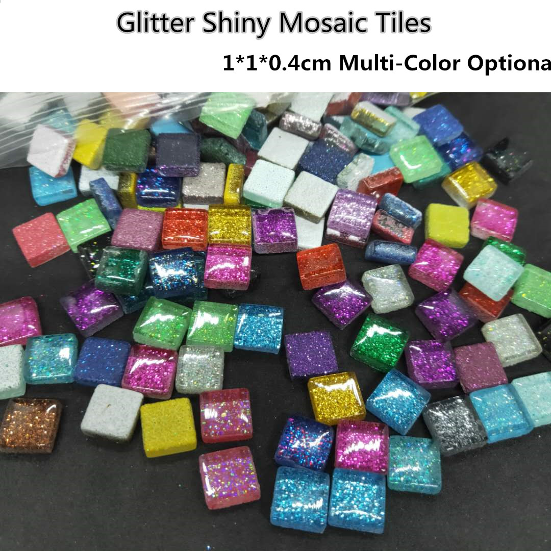 500Pcs DIY Glitter Crystal Mosaic for Home Decoration Crafts Supply，1 by 1 cm 