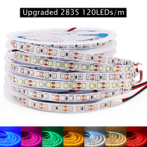12V 2835 Led Strip Light Tape Upgraded High Brightness 120LEDs/m Flexible Led Ribbon White/Red/Warm White/Green/Blue/Yellow/Pink ► Photo 1/6