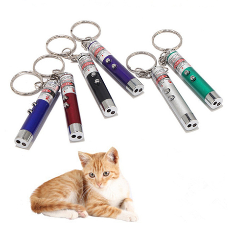 2 in 1 Red Laser Pointer Pen 5MW Mini Keychain Laser Pen With White LED Flashlight Beam Light For Work Teaching Training ► Photo 1/1