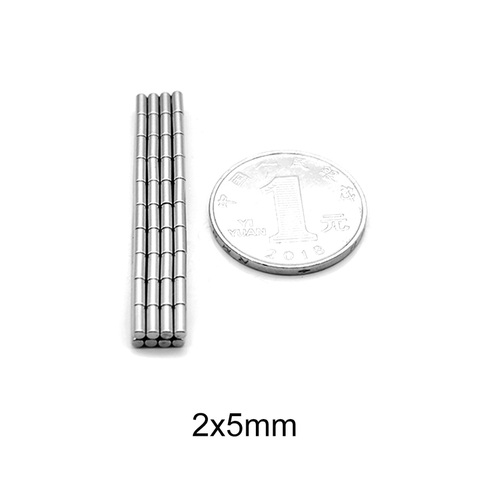 100~2000pcs 2x5 mm Powerful Magnets Disc 2mm x 5mm Permanent Small Round Magnet 2x5mm Thin Neodymium Magnet Strong 2*5 mm 2*5mm ► Photo 1/6