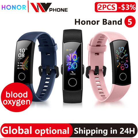 global version Optional Honor band 5 smart band AMOLED heart rate fitness sleep swimming sport blood oxygen tracker ► Photo 1/6