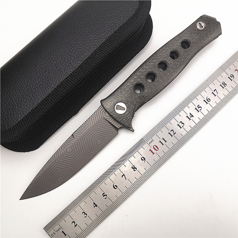 Quality Death D2 Blade Carbon Fibre Handle Flipper Ball Bearing Utility/Pocket/EDC/Camping/Outdoor/Folding Knife ► Photo 1/6