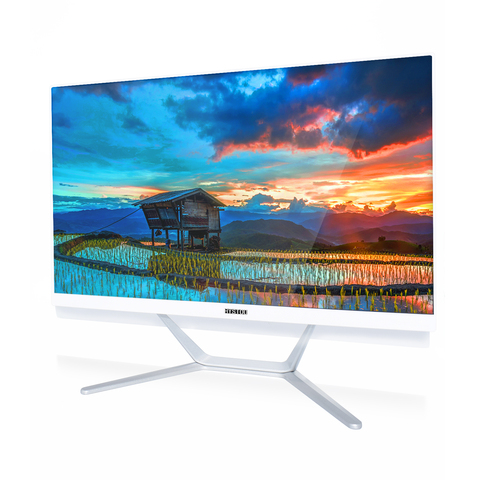 Cheap price intel Celeron white all in one computer 23.8' monitor dual core windows 10 desktop for office using ► Photo 1/5