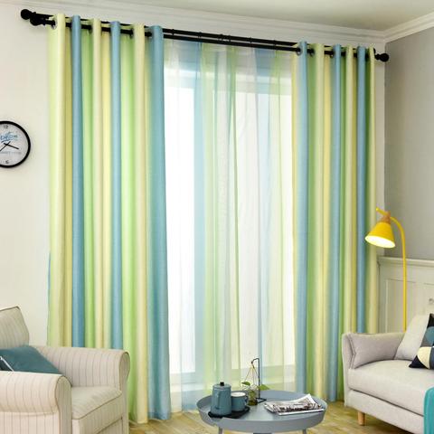 Modern Strips English Alphabet Curtains for Living Room Bedroom Blackout Finished Window Screen Green Red Curtain Fabric ► Photo 1/6