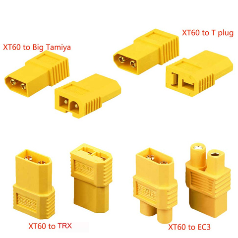 AMASS XT60 Male to T connector EC3 trx connector Big Tamiya Plug Female Converter Adapter For RC Lipo Battery ► Photo 1/6