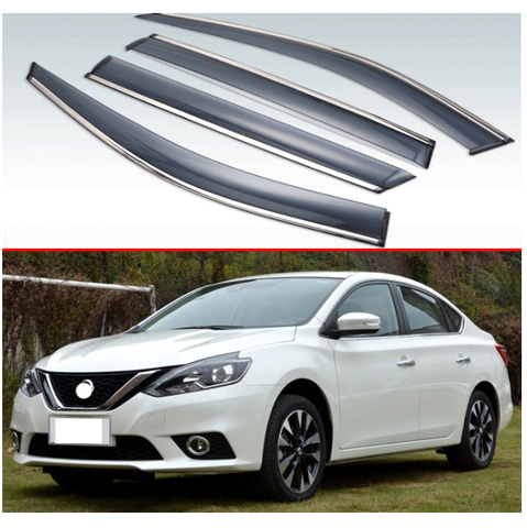 For Nissan Sentra 2016 2017 2022 Plastic Exterior Visor Vent Shades Window Sun Rain Guard Deflector ► Photo 1/6