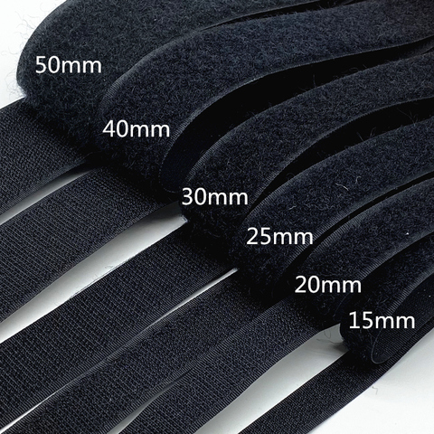 1 Pair 15mm-50mm Black White Fastener Tape Velcros Hook and Loop Tape Cable Ties Sewing Accessories, 1 Yard/lot ► Photo 1/6
