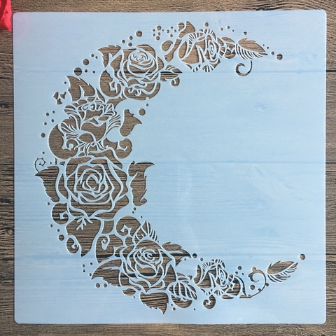 30 * 30cm size diy craft mandala moon mold for painting stencils stamped photo album embossed paper card on wood, fabric,wall ► Photo 1/4