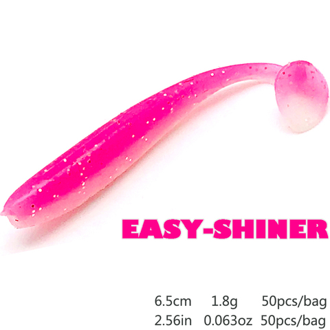 Carp/Artificial/Silicone/Soft Bait Wobbler For Trolling Bass-Lures Jigging Tail Shad Easy Shiner 65mm 1.8g Fishing Lure 50pcs ► Photo 1/6