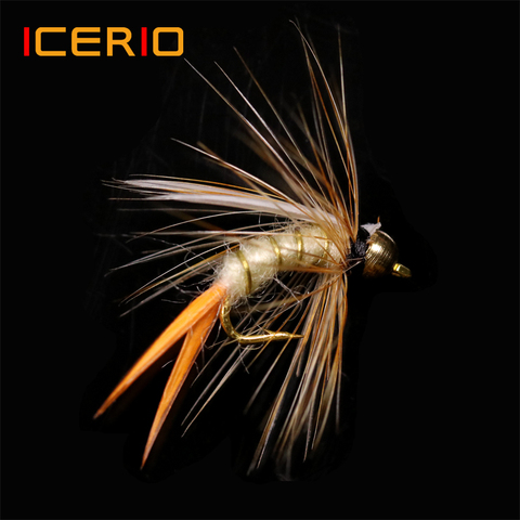 ICERIO 12PCS Brass Bead Head Prince Nymphs Stonefly Caddis Fly Trout Fishing Fly Lures ► Photo 1/5