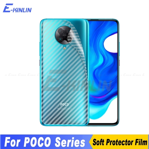 3D Carbon Fiber Back Cover Screen Protector For XiaoMi PocoPhone POCO X3 NFC M2 F2 Pro F1 X2 Sticker Film Not Tempered Glass ► Photo 1/6