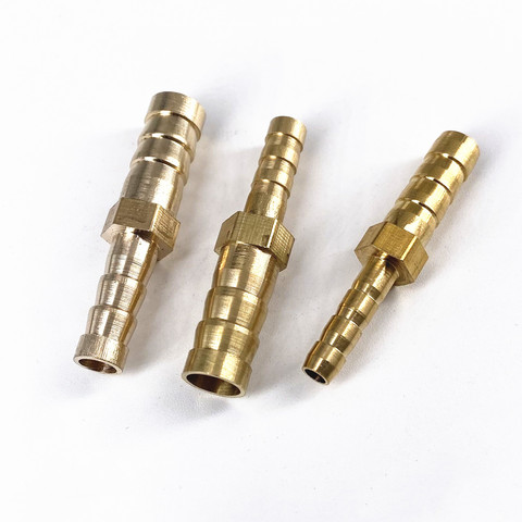 Brass Barbed Pipe Fitting 2 Way Straight Reducer Coupler Connector 4/5/6/8/10/12/14/16mm Hose Barb ► Photo 1/1