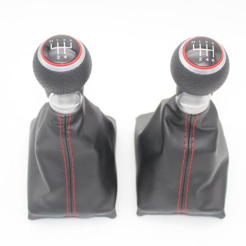 For Audi A6 C6 2004 2005 2006 2007 2008 2009 2010 2011 2012  New 5/  6 Speed Car Shift Gear Knob With Real Leather Knob ► Photo 1/6