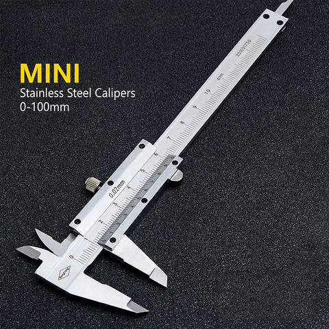 Mini Type Stainless Steel Vernier Caliper  Measuring Range 0-100mm  Accuracy 0.02mm  Small Metric Measuring Tool Vernier Caliper ► Photo 1/6