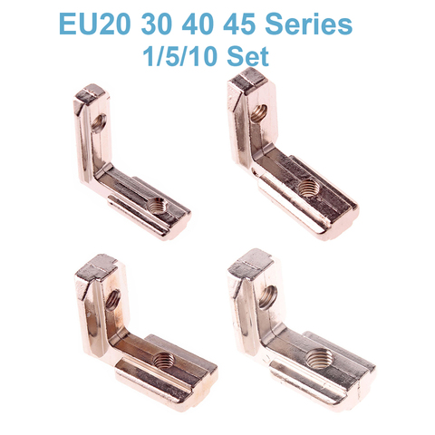 T slot L Type Interior Inner Corner Connector Joint Bracket Fastener EU Standard 20/30/40/45 Series Aluminum Profile with Screws ► Photo 1/6