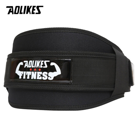 AOLIKES Fitness Weight Lifting Belt Barbell Dumbbel Training Back Support Weightlifting Belt Gym Squat Dip Powerlifting Waist ► Photo 1/6