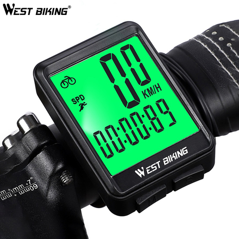 WEST BIKING Waterproof Bicycle Computer Wireless / Wired MTB Bike Cycling Odometer Stopwatch Speedometer Watch LED Digital Rate ► Photo 1/6