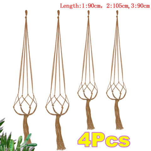 4/3/1pc Pot holder macrame plant hanger hanging planter basket jute braided rope craft ► Photo 1/6