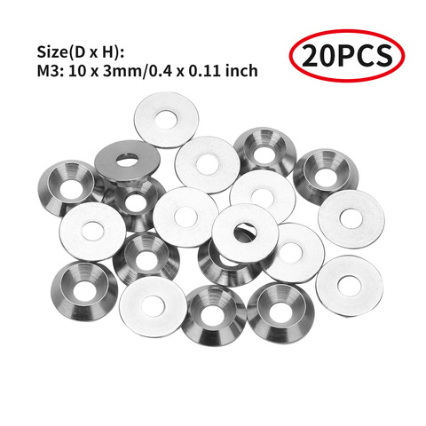 20Pcs M3/M4/M5 304 Stainless Steel Cone Cup Head Screw Gasket Conical Washer Shim Reinforcement Ring ► Photo 1/6