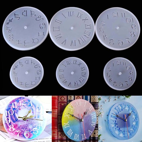 Silicone Mold Clock For Jewelry 10/15cm Small And Big Size Clock Resin Silicone Mould Handmade Tool DIY Epoxy Resin Molds ► Photo 1/6
