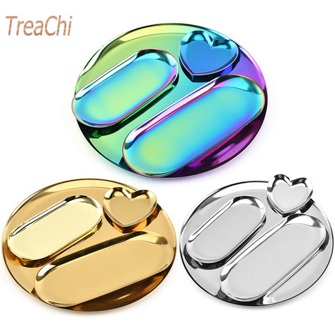 Fashion Style Stainless Steel Tray Jewelry Storage Tray Fruit Candy Plate Photography Props Home Desk Decoration ► Photo 1/6