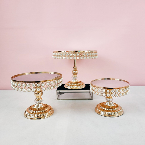 1pcs-5pcs new style pearl cake stand gold cupcake stand home party ► Photo 1/6
