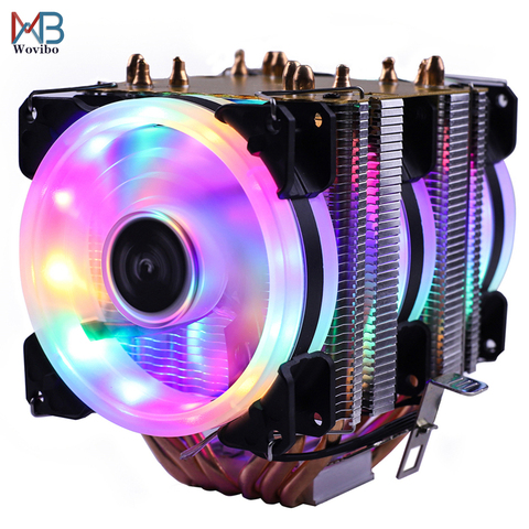 6 Heat Pipes RGB CPU Cooler X79 X99 Motherboard 3Pin PWM 4Pin Quiet For Intel LGA 1150 1151 1155 1366 2011 AM2 AM3 AM4 Ventilado ► Photo 1/6