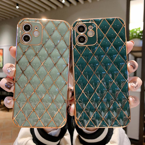 Luxury diamond bling plating Soft silicon Phone Case For apple iPhone 7 8 Plus X XS XR MAX 11 Pro 12 MiNi SE sexy 10 back cover ► Photo 1/6