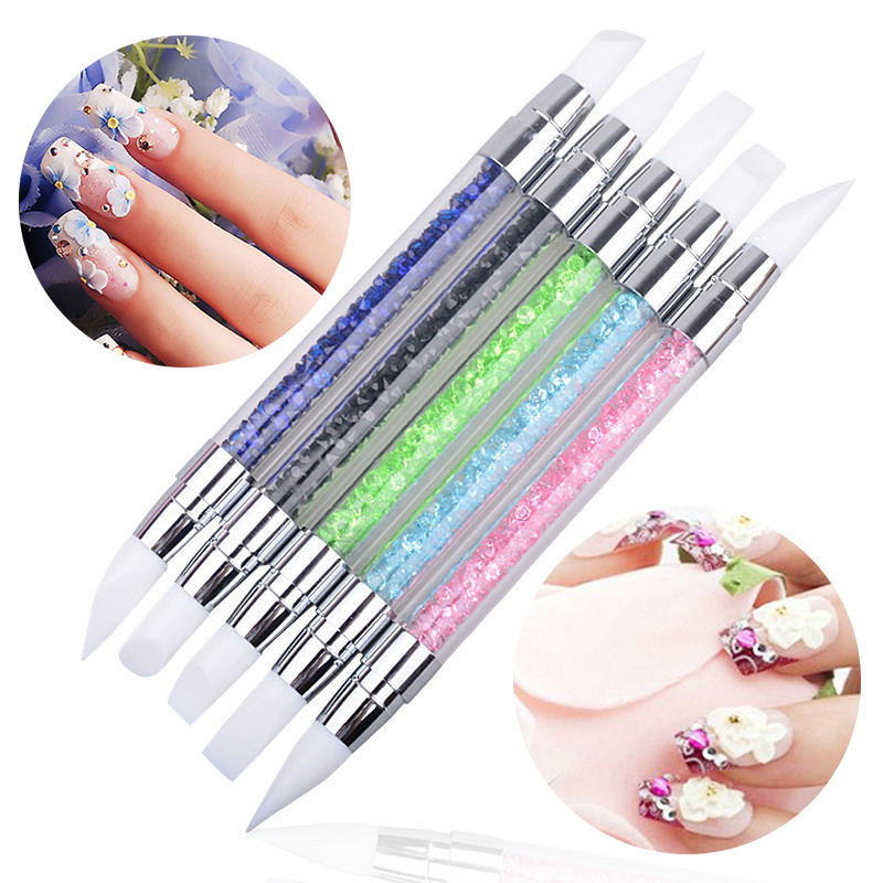 Nail Brushes Nail Art Silicone Brush Carving Painting Pencil Tips UV Gel  DIY Polish Dual-head Mirror Powder Sculpture Manicure - Price history &  Review | AliExpress Seller - Wellcome sotre 