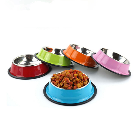 6 Size Stainless Steel Dog Bowl For Dish Water Dog Food Bowl Pet Puppy Cat  Bowl Feeder Feeding Dog Water Bowl For Dogs Cats