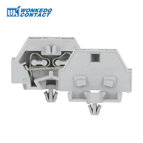 Terminal Block 260-301B Connector DIN Rail Mount Spring Cage Connection Wire conductor 2 Conductor through 10pcs ► Photo 1/6