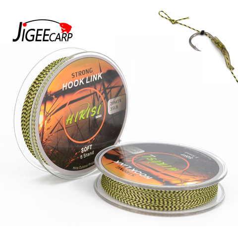 JIGEECARP 20M Carp Fishing Line Hook Link Braided Line Camouflage Soft Fishing Hook Link Pop Up Rig Leader Line Fishing Tackle ► Photo 1/6