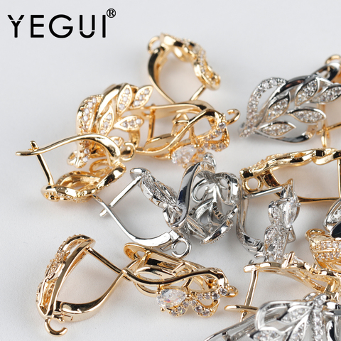 YEGUI M950,jewelry accessories,clasp hooks,18k gold plated,copper metal,charms,hand made,diy accessories,jewelry making,4pcs/lot ► Photo 1/6