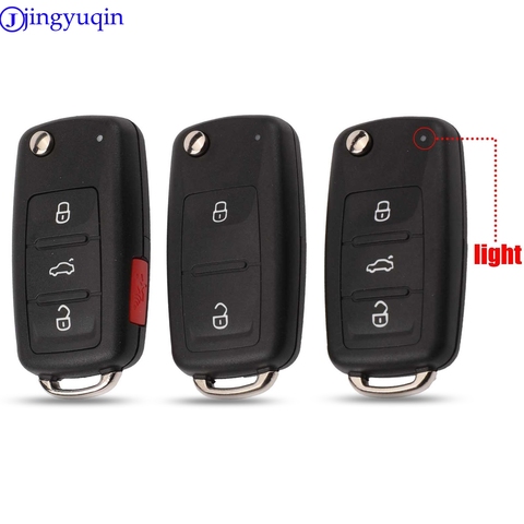 jingyuqin Flip Fob Remote Car Key Case Cover Shell For VW/VOLKSWAGEN Caddy Eos Golf Jetta Beetle Polo Up Tiguan ( 5K0837202AD ) ► Photo 1/6