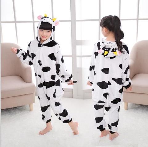 Boy Girl Pajamas Cow  Winter Children Pajamas Cartoon Animal Lion Onesie Pyjamas Kids Hooded Baby Sleepwear Jumpsuit ► Photo 1/1