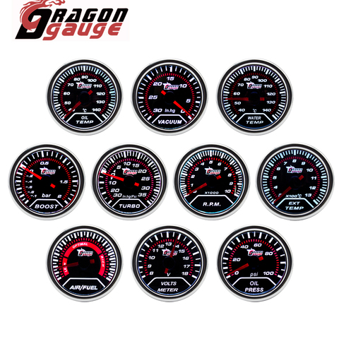 「DRAGON」 52MM Water Temp Oil Temp Oil Press Voltmeter Vacuum Tachometer RPM Boost Gauge Air Fuel Ratio EGT Gauge for 12 Volt Car ► Photo 1/6