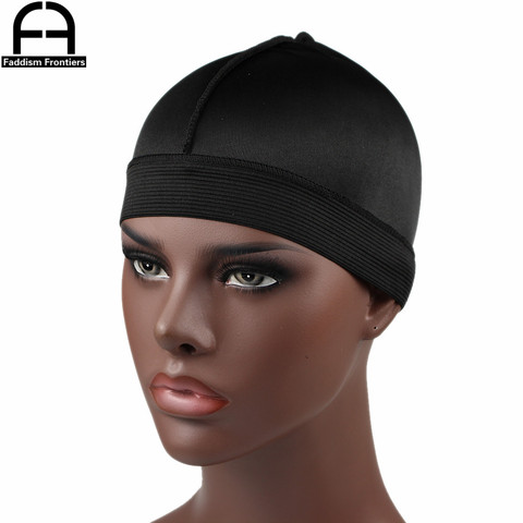 Fashion Men Silky Wave Cap with Elastic Band Silky Durag Bandanas