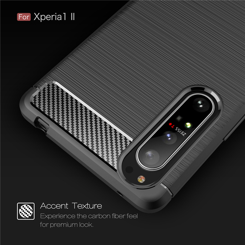 For Sony Xperia 1 II Case Soft Silicone Carbon Fiber Cover Phone Case For Sony Xperia 1 II Protective Cover For Sony Xperia 1 II ► Photo 1/6