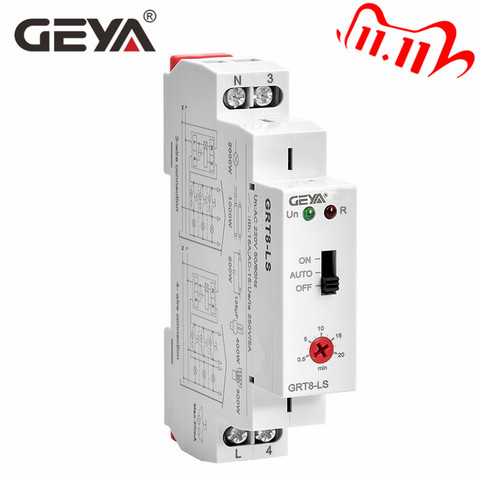 GEYA Staircase Switch Automatic Delay off Light Switch AC230V Relay 16A Light Control Relay Staircase Timer Switch ► Photo 1/6