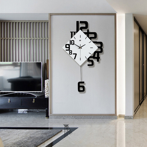 Creative personality digital clock fashion European style living room wall clock wooden decorative wall watch quartz explosion ► Photo 1/1