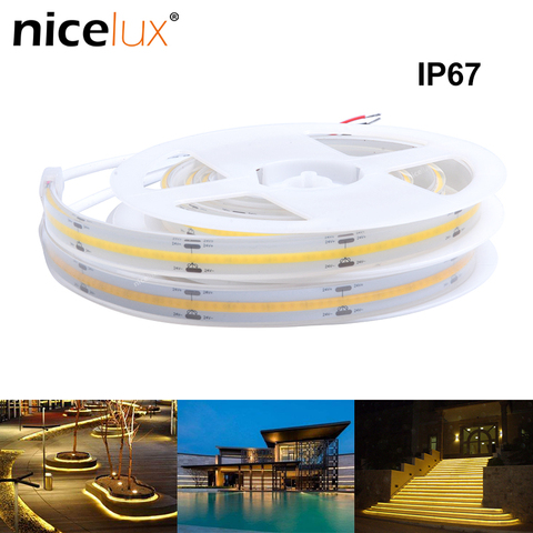 0.5/1/2/3/5meter IP67/IP68 COB LED Strip Light Outdoor Waterproof Solid Casing/Hollow Casing LED Tape Light DC 12V 24V 352LEDs/m ► Photo 1/6