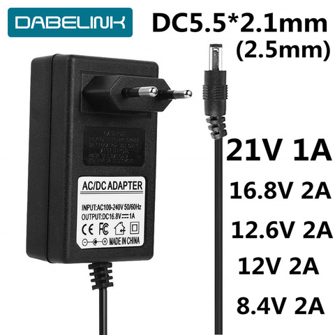 AC DC Liion Battery electrical tools Charger 16.8V 21V 8.4V 12.6 12V Charger  DC 5.5*2.1MM 18650 Charger IP camera CCTV Charger ► Photo 1/6