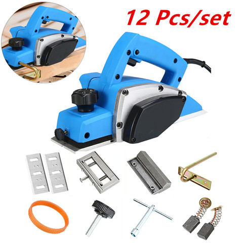 12 Pcs/set 1100W 220V Electric Planer Powerful Wooden Handheld Copper Wire Wood Planer 16500rpm DIY Woodworking Power Tool Kit ► Photo 1/1